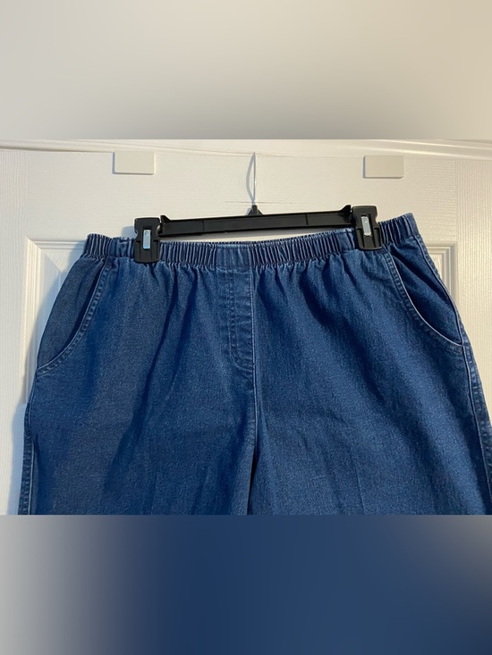 Alia Women's Blue Denim Shorts with Elastic Waist Size 14P - Picture 3 of 9